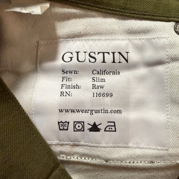 Gustin #159 Japan Olive Japanese Selvedge Denim Jeans Button Fly Slim size 32 - Picture 9 of 13